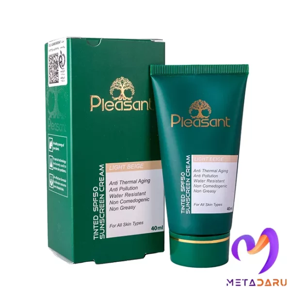 کرم ضدآفتاب رنگی SPF50 پلزنت(بژ روشن) | Pleasant Tinted Sunscreen Cream SPF50 - 1666 3