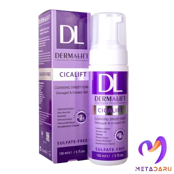 فوم شستشوی صورت پوست های آسیب دیده سیکالیفت درمالیفت | Dermalift Cicalift Cleansing Syndet Foam - 1863