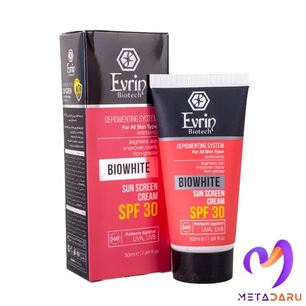 کرم ضدآفتاب و روشن کننده پوست SPF30 اورین | Evrin Biowhite Sunscreen SPF30 - 938
