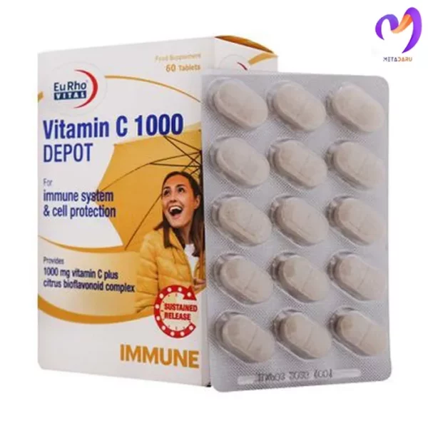 ویتامین سی 1000 میلی گرم دپو یوروویتال Vitamin C 1000 mg DEPOT - آهسته رهش ویتامین سی 1000 دپو 43